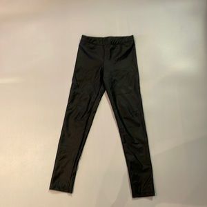 Brand New H&M Girls Black Pleather Pants Size 7-8y
